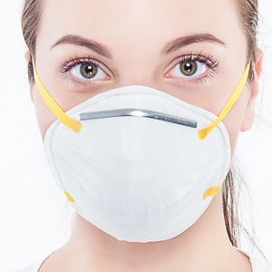 गर्म बिक्री औद्योगिक फेस मास्क श्वासयंत्र FP2 मास्क सफेद रंग 4 परत सुरक्षा एल्यूमीनियम नाक क्लिप कस्टम लोगो के साथ नाक मास्क - Product Image 5