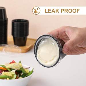 Gobelets à sauce jetables à paroi simple <span class=keywords><strong>WellPack</strong></span> 3,25 oz en PP et PET transparent/noir avec couvercle durable et impression UV/numérique pour l'emballage alimentaire - Product Image 6