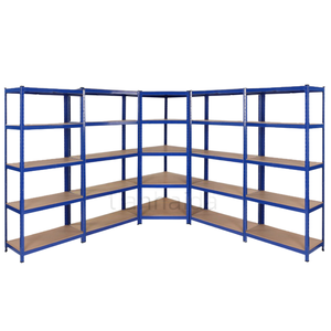 Étagère industrielle en acier au carbone à 5 niveaux, cadre principal réglable avec revêtement en poudre, rayonnage empilable - Product Image 1