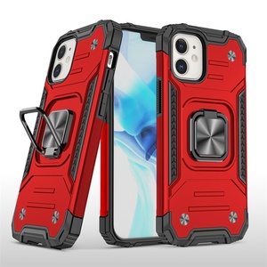 Funda de teléfono con anillo magnético de grado militar 2 en 1 de TPU y PC para <span class=keywords><strong>Moto</strong></span> G Fast, para Google Pixel, Pixel 4A 5G, para iPhone 13 Pro Max - Product Image 1