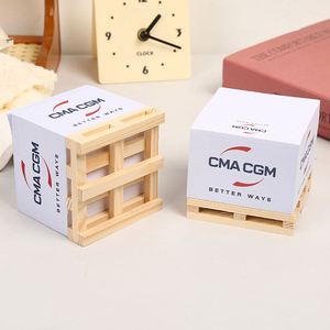 Bloc-notes carré de bureau personnalisable avec logo, format cube avec plateau en bois, notes adhésives de haute qualité, facile à écrire - Product Image 3