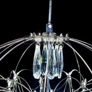 Candelabro de cristal para sala de estar, luz de moda posmoderna, Araña de restaurante con decoración de luciérnaga LED de acero inoxidable de lujo - Product Image 5