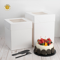 Boîte à gâteau carrée blanche OOLIMA, très vendue, avec fenêtre, en carton, pour emporter