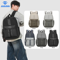 Sac à dos unisexe grande capacité en nylon imperméable avec fermeture éclair, antivol, tendance, minimaliste urbain, multi-poches, pour étudiants, voyage et usage quotidien
