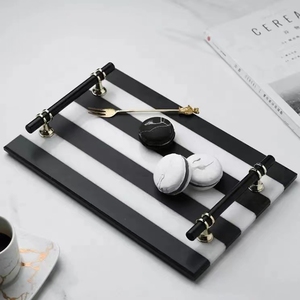 Speciale vassoio di marmo con bianco e nero per la decorazione o stoviglie - Product Image 2