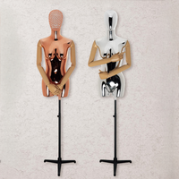 Mannequin demi-corps femme articulé électroplaqué pour vitrine, présentation de vêtements et de robes de mariée