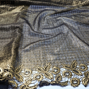 Suoop Thiết Kế Ban Đầu Kết Cấu Kim Loại Dập Nóng Quá Trình Guipure Dây Retro Vàng Hollow Thêu Dệt Kim Đám Cưới Vải - Product Image 2