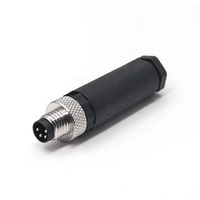 Conector Circular DIN M8 de 3 y 4 Pines, Macho y Hembra, Impermeable, para Aviación, Material de Contacto de Cobre, Carcasa de Nailon