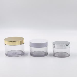 Pot cosmétique vide en PET transparent à paroi épaisse de 8 oz avec couvercle doré ou argenté pour crème et soins de la peau - Product Image 3