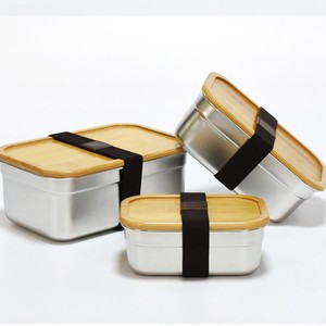Bacs de rangement des aliments en acier inoxydable Nicety boîtes à lunch en métal rectangulaire étanches ensemble de boîtes à lunch en acier inoxydable <span class=keywords><strong>avec</strong></span> couvercles de verrouillage en bambou - Product Image 4