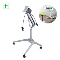 Pupitre roulant avec vérin à gaz réglable, base de chariot médical pour ordinateur portable, idéal pour hôpitaux et cliniques