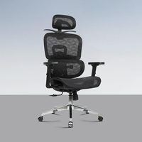 Chaise de bureau ergonomique moderne en maille, avec fonctionnalités réglables, cadre en aluminium, chaise de travail pivotante haut de gamme pour PDG, extensible