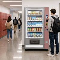 Distributeur automatique intelligent 60 sélections avec écran tactile 7 pouces, boissons et snacks réfrigérés, paiement sans espèces MDB, 4-25°C