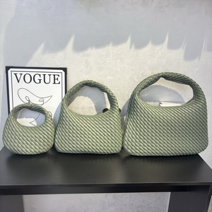 Bolsos de Hombro Tejidos de Cuero Genuino para Mujer, Bolsos de Media Luna Casuales Hechos a Mano, de Guangzhou <span class=keywords><strong>Veneta</strong></span> - Product Image 4