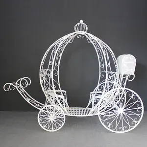 Miguo Wedding Props Decoration Backdrop Royal Large Pumpkin Horse Cart Princess White Cinderella Carriage