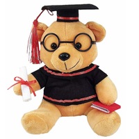 Produsen Grosir Bunga Buket Kartun Beruang Plush Boneka 4-8 Inci Kacamata Boneka Wisuda