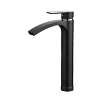 Robinet de lavabo de salle de bain d'hôtel moderne de luxe, à montage sur plan, monotrou, chromé poli, monocommande, avec capteur sans contact et valve en céramique