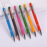 Stylo à bille rétractable en caoutchouc souple, plusieurs couleurs, pour cadeau d'entreprise, stylo à bille muji, stylet android, stylo à bille 2 en 1 lama