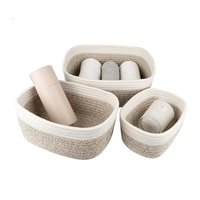 Vente chaude ménage neatening organisateur à la main couture coton corde salle de bain panier de rangement pour jouets serviette cosmétique