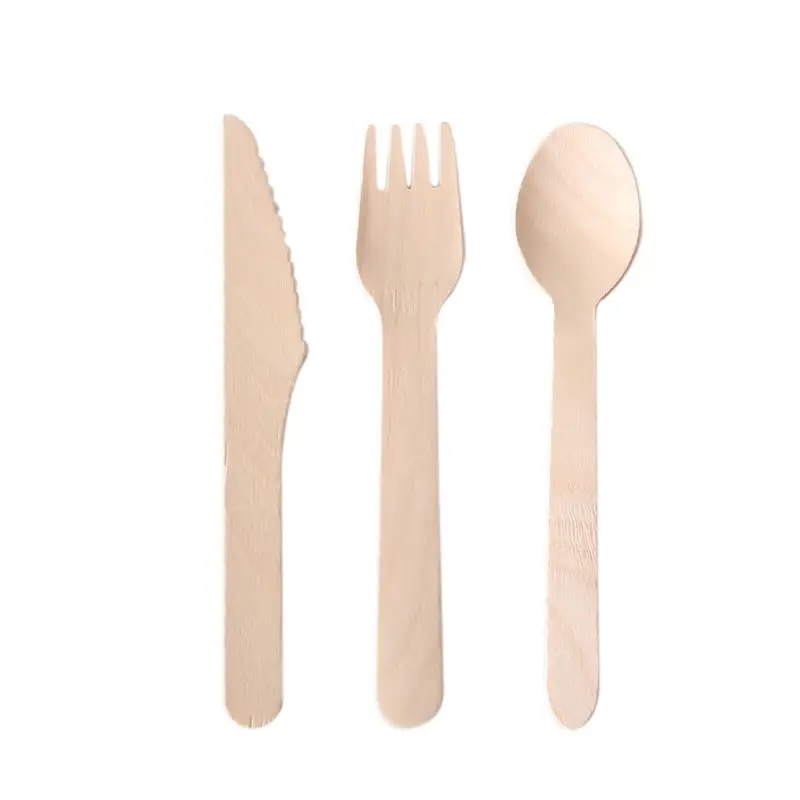 ECO-Friendly Disposable Wooden Knife Spoon Knife Biodegradable Tableware Natural Party Wedding r BBQ Dinner Event