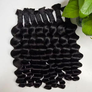 Extensions de cheveux humains vierges cambodgiens en gros, double trame machine, 100g/paquet, Deep Wave, pour tresses bohèmes, fournisseur de premier plan - Product Image 3