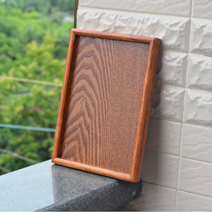 Großhandel Vintage Kaffee Tee Tisch Serviert ablett Biologisch abbaubares Rechteck Holzplatte Tablett im europäischen Stil - Product Image 4