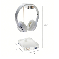 Support Casque Acrylique en U avec Lumière LED pour Casques Gaming Circum-auriculaires, Organisateur de Bureau, Base Antidérapante - Offre Spéciale