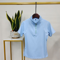 Vente en gros Vêtements pour femmes personnalisés Couche de base équestre à manches courtes Femme Vêtements d'équitation Vêtements de sport Tops