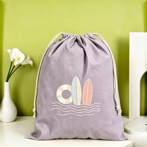 Sac à cordon pliable en toile décontracté et minimaliste personnalisé, grande capacité, durable, organisateur de vêtements pour armoire - Product Image 2