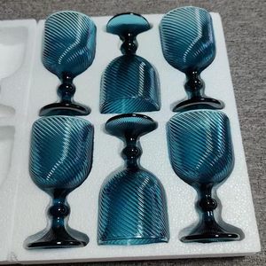 Samlife-RW24066 Wholesale Wedding Wine Goblet 350ml Embossed Vintage Colored <strong>Glassware</strong> - Product Image 3