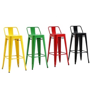 <span class=keywords><strong>Tabouret</strong></span> <span class=keywords><strong>de</strong></span> <span class=keywords><strong>bar</strong></span> <span class=keywords><strong>industriel</strong></span> en métal avec dossier et assise en bois, empilable, antirouille, pour la maison, la cuisine, le pub, le restaurant, le comptoir - Product Image 6