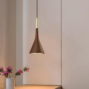 Single Head Nordic Modern Minimalist Wood Grain Pendant Light LED Adjustable Height DIY Middle Dining Room <b>Headboard</b> Dining - Product Image 4