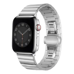 COOLYEP Bracelets de montre en acier inoxydable Bracelet de montre en métal de luxe pour iWatch 9 8 SE pour Ultra 9