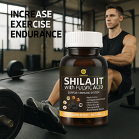 Cápsulas de Shilajit de Marca Privada GANOHERB con Extractos Herbales de Ganoderma, Chaga y Ashwagandha, Suplemento Premium a Base de Plantas en Botella