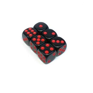 Dados Personalizados al por Mayor con Esquinas Redondeadas Negras Estándar de 16 mm con Colores Brillantes para Juegos de Rol y Juegos de Mesa - Product Image 4