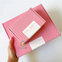 Boîtes d'expédition postales en carton ondulé personnalisées avec impression couleur de logo sur mesure pour emballages cosmétiques roses