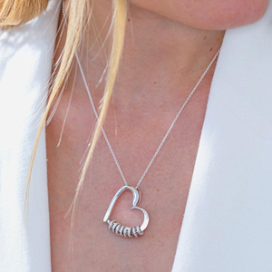 OEM personalizzato Charm Custom nomi di famiglia perline festa di compleanno regalo cuore ciondolo collana <span class=keywords><strong>con</strong></span> inciso - Product Image 3