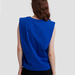 <span class=keywords><strong>Camiseta</strong></span> informal sin mangas con cuello redondo para <span class=keywords><strong>mujer</strong></span>, nuevo diseño, estampado personalizado, tejido de punto transpirable, <span class=keywords><strong>camiseta</strong></span> sin mangas con hombros acolchados - Product Image 3