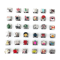 Prix d'usine – Breloques italiennes DIY en acier inoxydable assorties, module à ressort, plaqué argent, 9x10mm, pour bracelet Quatre Saisons