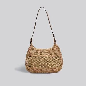 Sac de plage en paille tressé pour femme, nouveau modèle, à porter à l'épaule, avec découpes sous les aisselles, idéal pour l'été - Product Image 3