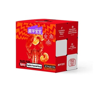 360g de fibres alimentaires épicées Konjac collations aux <span class=keywords><strong>crevettes</strong></span> aliments sains et faibles en <span class=keywords><strong>calories</strong></span> pour tous les âges boîte d'emballage Halal pour régime Keto - Product Image 1