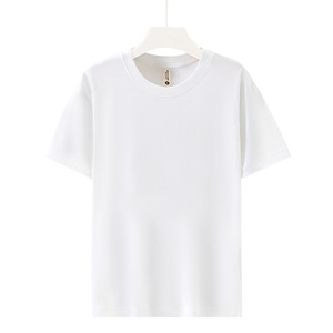 T-Shirt à manches courtes adulte en pur coton col rond pour homme parent-enfant été tendance marque ample poids lourd 260g anti-boulochage - Product Image 5