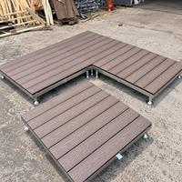 Système de terrasse modulaire à hauteur réglable, plateforme de terrasse en WPC pour jardin, patio, terrasse