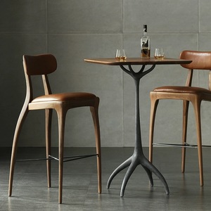 Banco de <span class=keywords><strong>Bar</strong></span> italiano, sillín ligero de lujo, silla de <span class=keywords><strong>Bar</strong></span> de cuero, Banco Simple alto, respaldo de Hotel, silla de <span class=keywords><strong>Bar</strong></span> de diseñador - Product Image 1