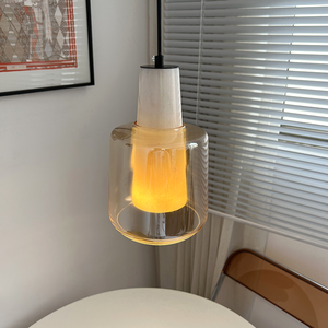 Lustre LED simple nordique de haute qualité pendentif en verre ambre avec télécommande pour salle à manger ou cuisine - Product Image 6