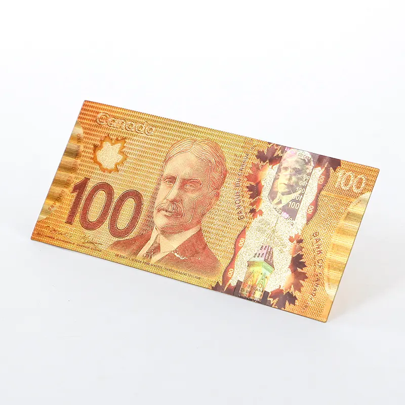 Цветная печать банкнот из канадской золотой фольги 100 Билл для сувенира
