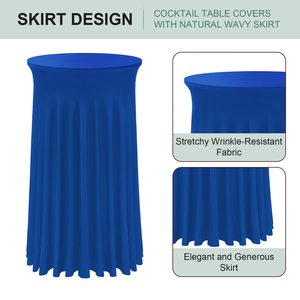 Gonne per Tavoli da Cocktail Rotondi in Spandex con Drappeggi Ondulati, Coperture Elastiche per Tavoli Alti - Product Image 3