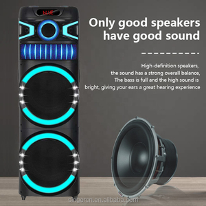 NDR-M22003 âm thanh mới kép 12 inch Điều khiển từ xa FM TWS LED Disco ánh sáng bằng gỗ 100W <span class=keywords><strong>Bluetooth</strong></span> loa lớn bên xe đẩy Loa - Product Image 5