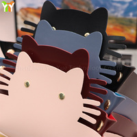 Organisateur de bureau pour chat, très vendu, plateau de rangement de bureau, cuir PU, organisateur de bureau mignon, panier, porte-stylos, porte-crayons, fournitures de bureau