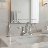 Robinet de salle de bain en laiton sans plomb cUPC, chromé, mitigeur de lavabo 3 trous à montage large pour projets hôteliers de luxe aux États-Unis